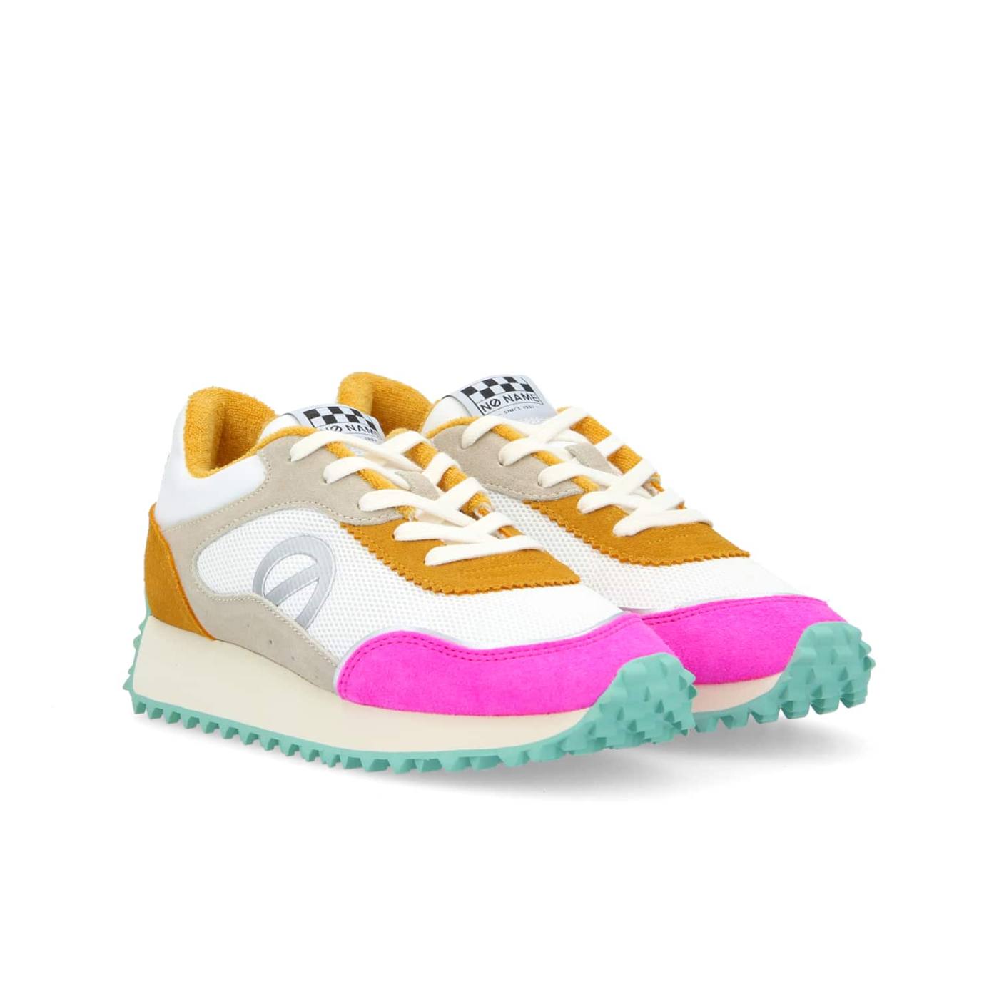 PUNKY JOGGER W - CAMOSCIO/MESH REC. - FLUO FUXIA/BIANCO